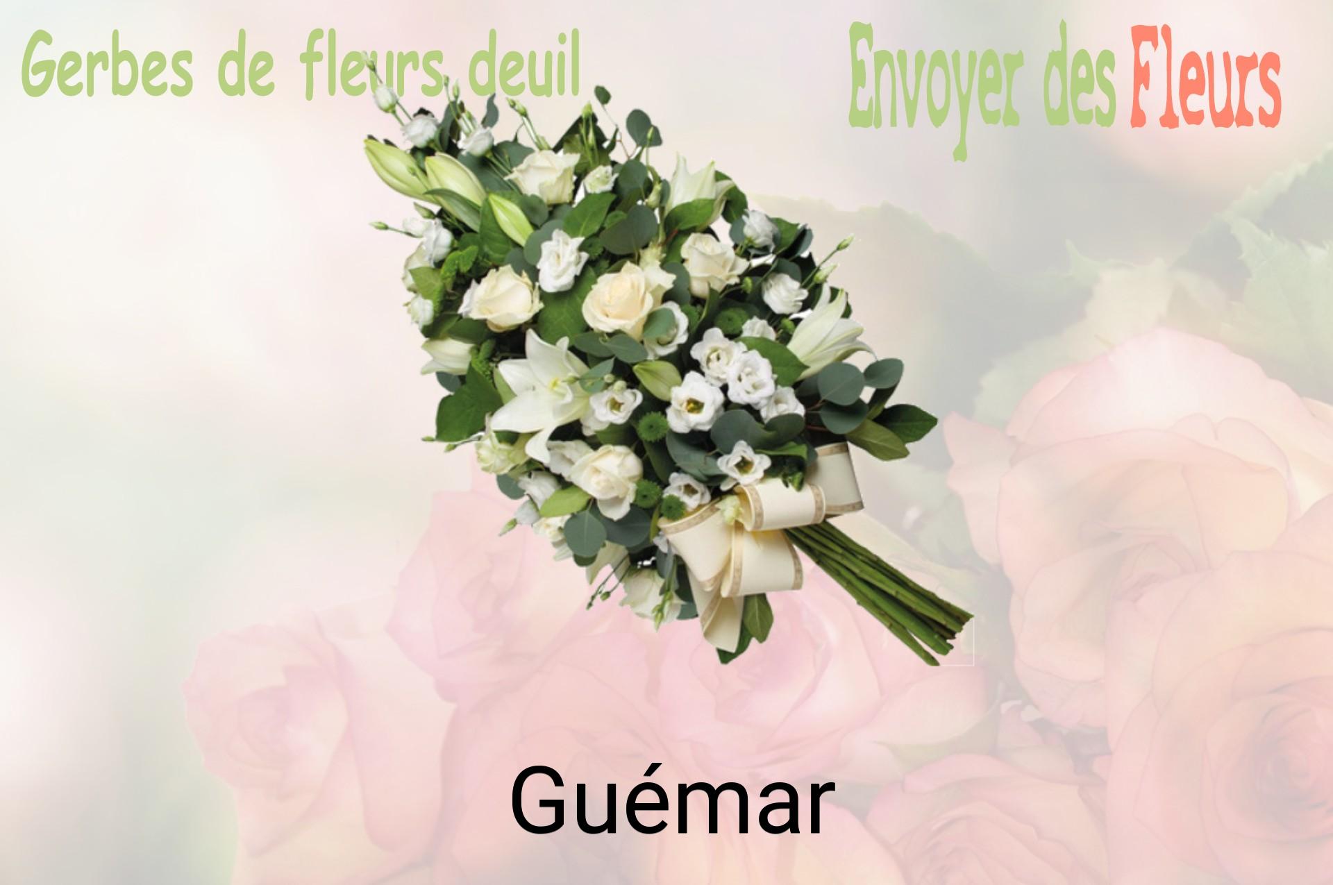 Gerbe de fleurs de deuil livrée à Guémar